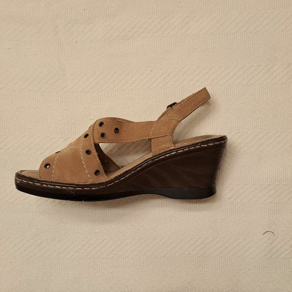 Naturalizer Suede Wedge Sandals - Picture 1 of 7